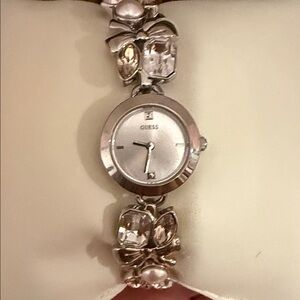 GUESS Silver Women's Watch with Crystal Accents